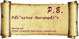 Pásztor Berengár névjegykártya